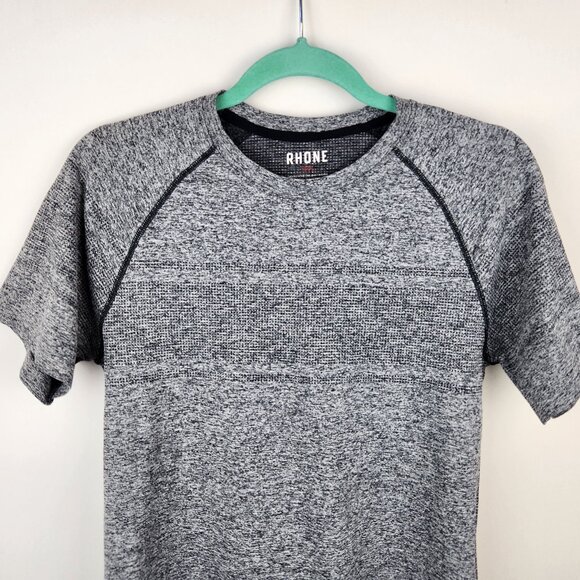 Rhone Heather Gray Short Sleeve Raglan Active Tee sz S - Picture 3 of 8